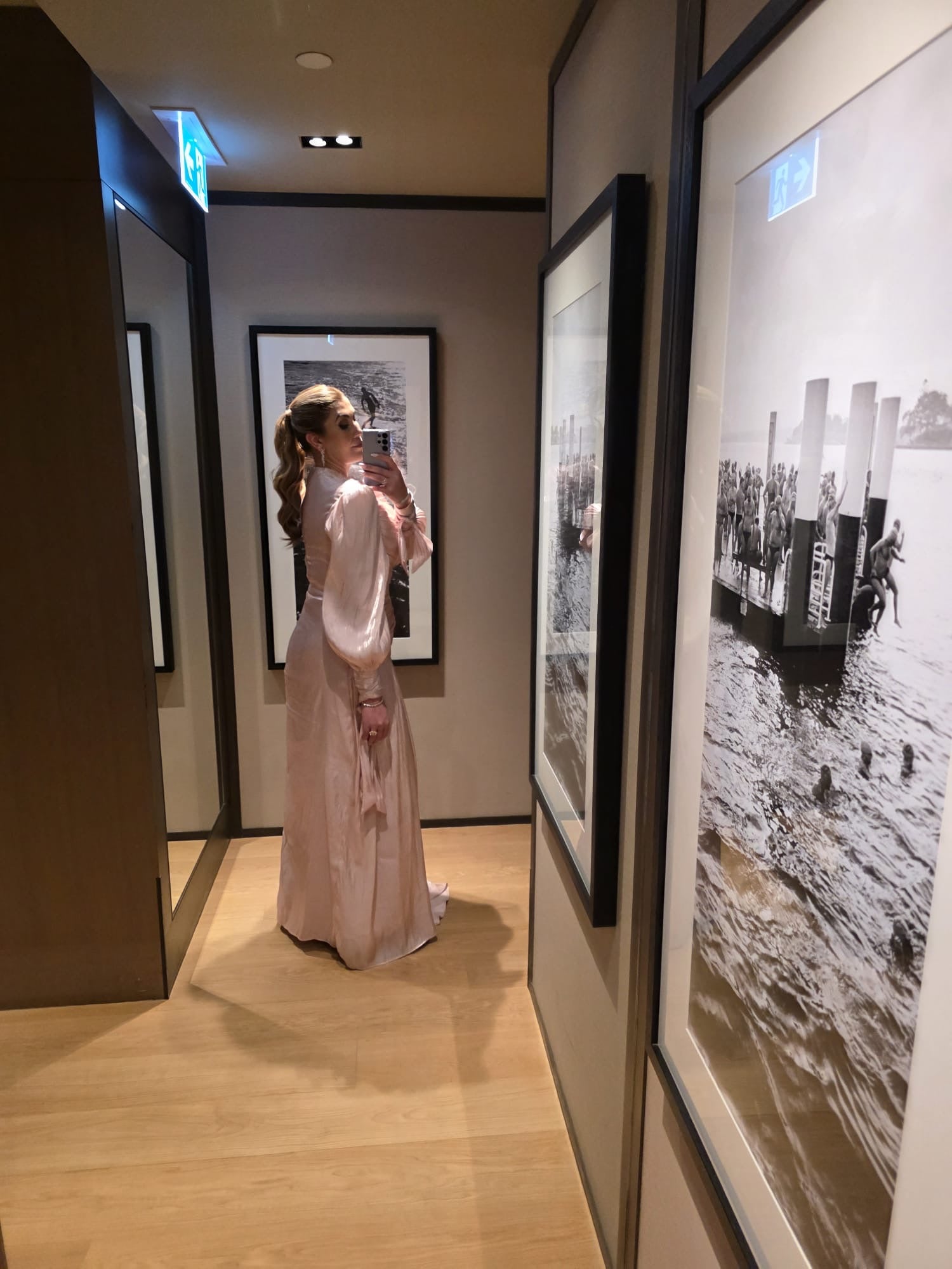 Pink Shimmer Chiffon Gown