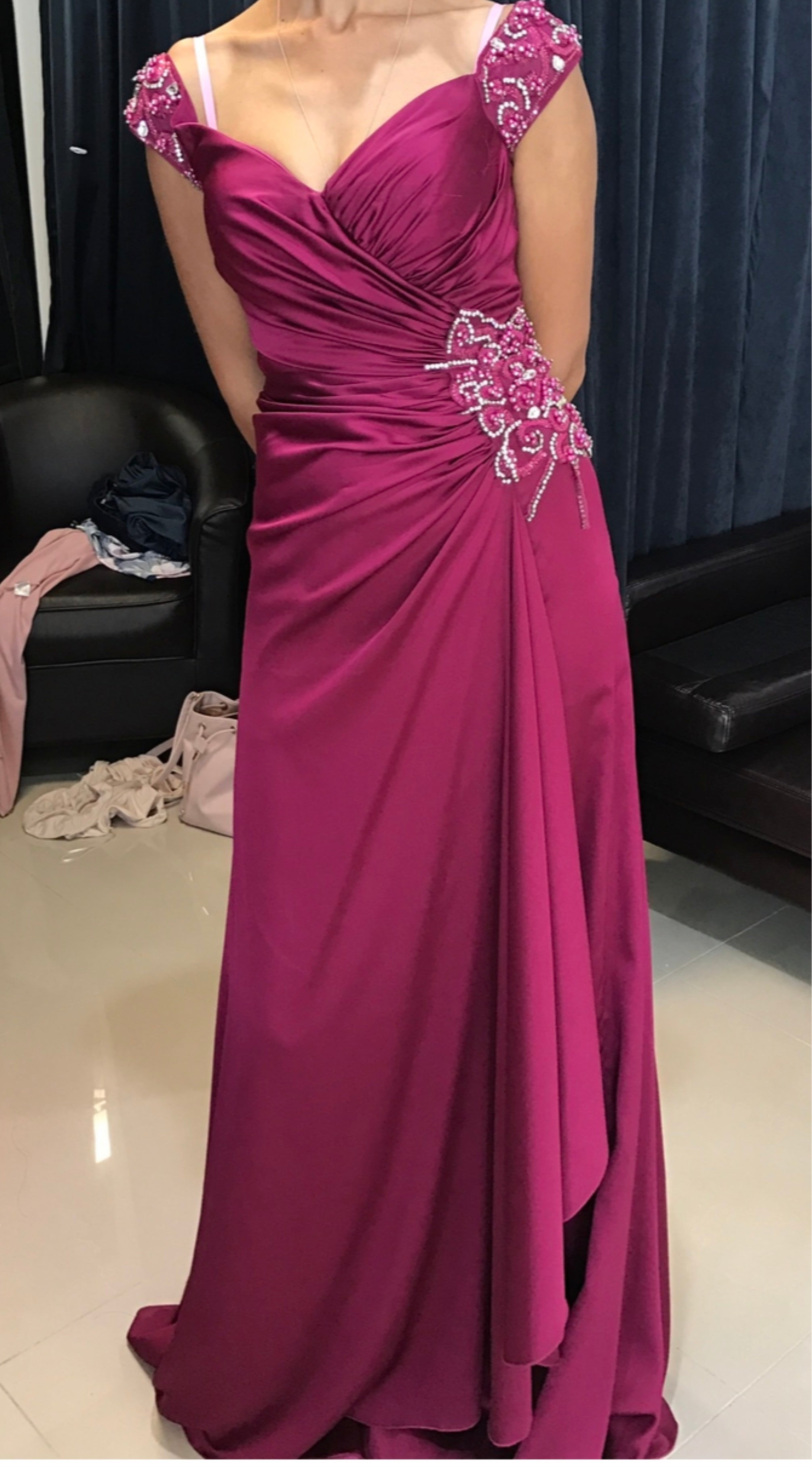 Satin Marone Dress