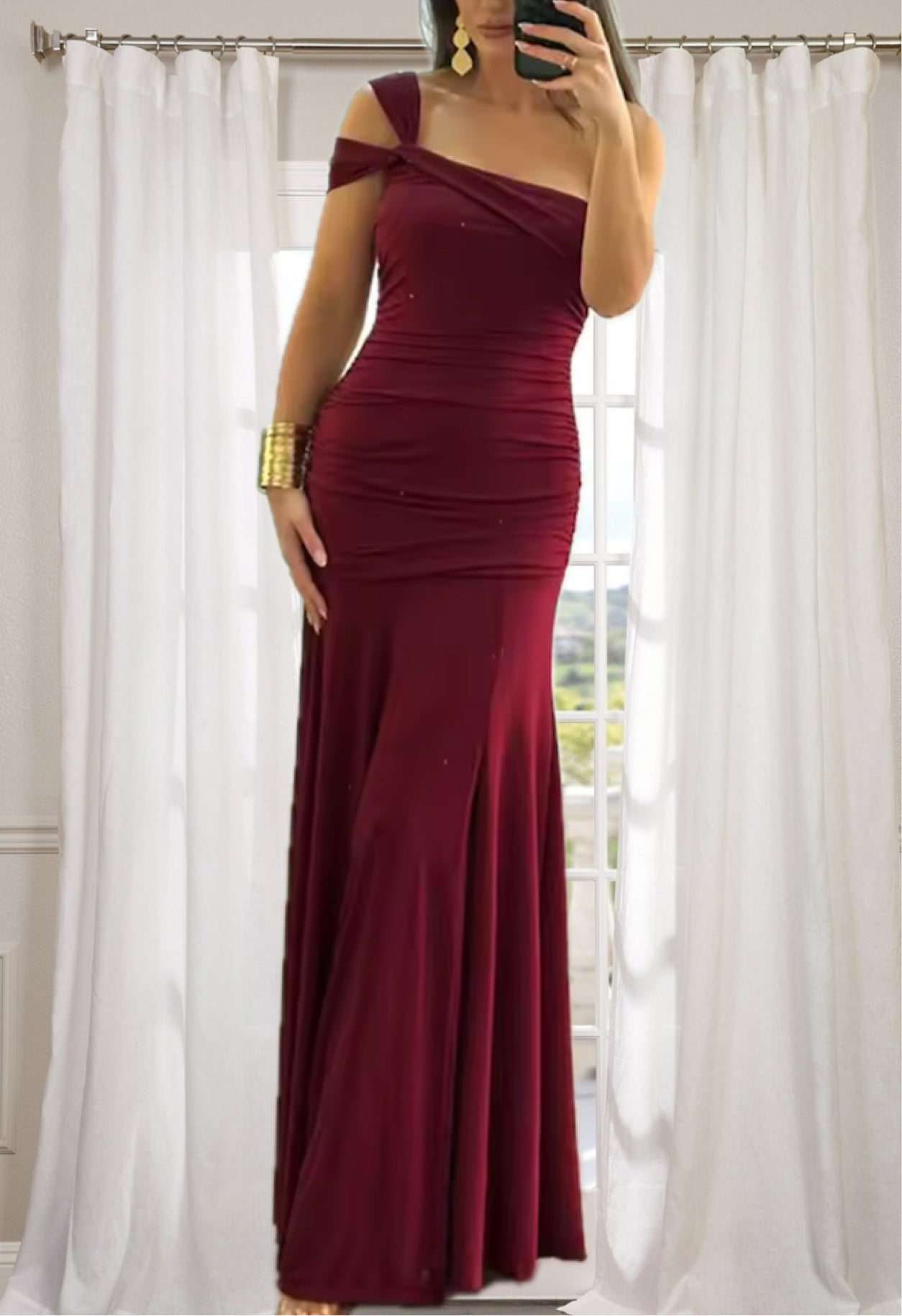 Assymetric Design Cocktail Event Party Dress