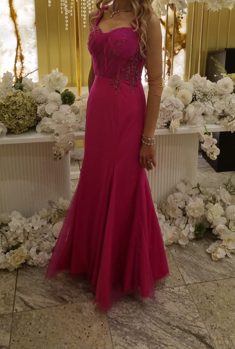 Barbie Fluted Hem Gown