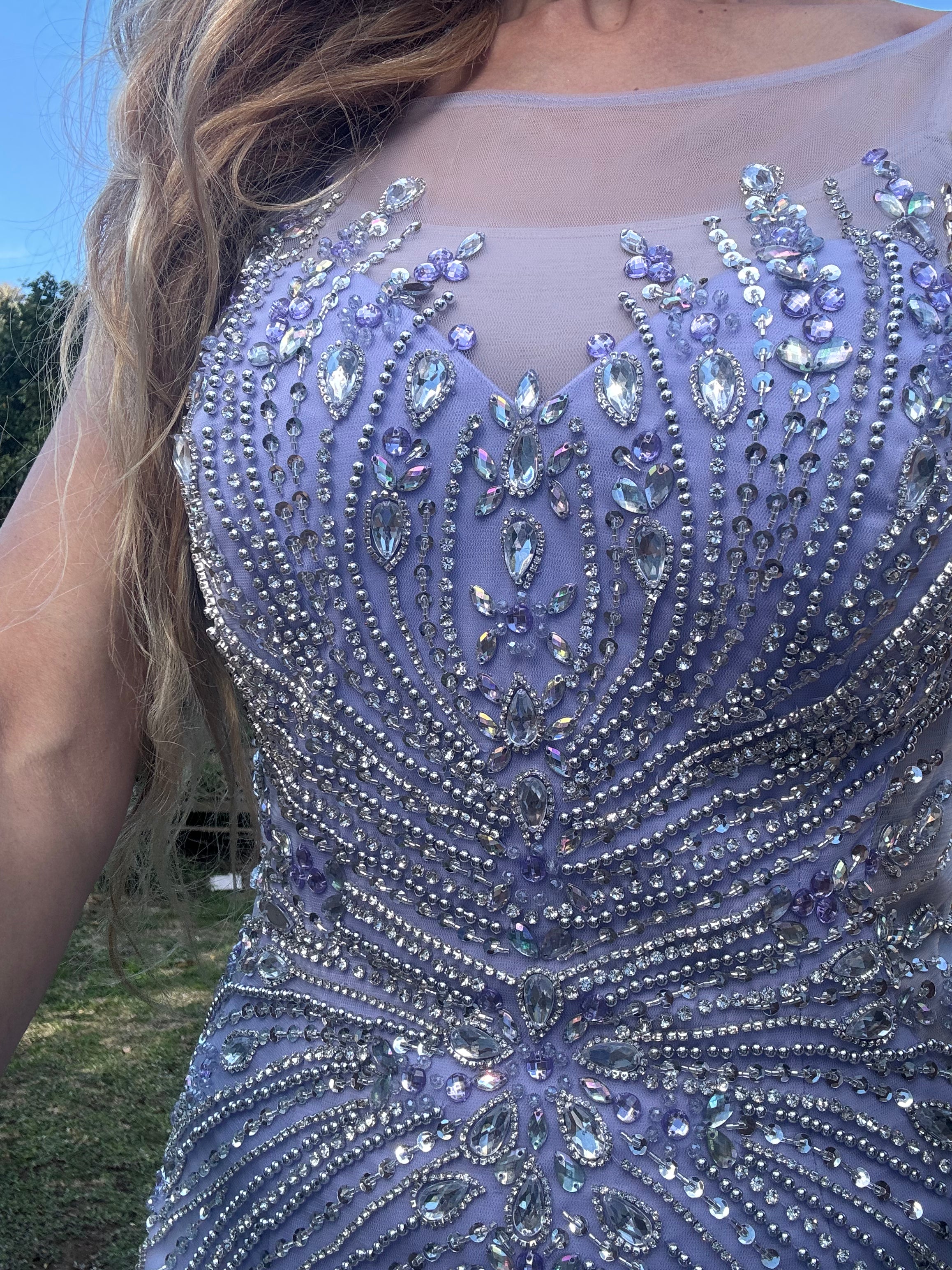 Lilly Lavender Beaded Crystal Dress