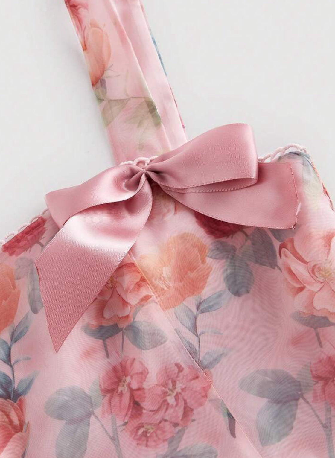 Floral Pink Ribbon Rose Dress
