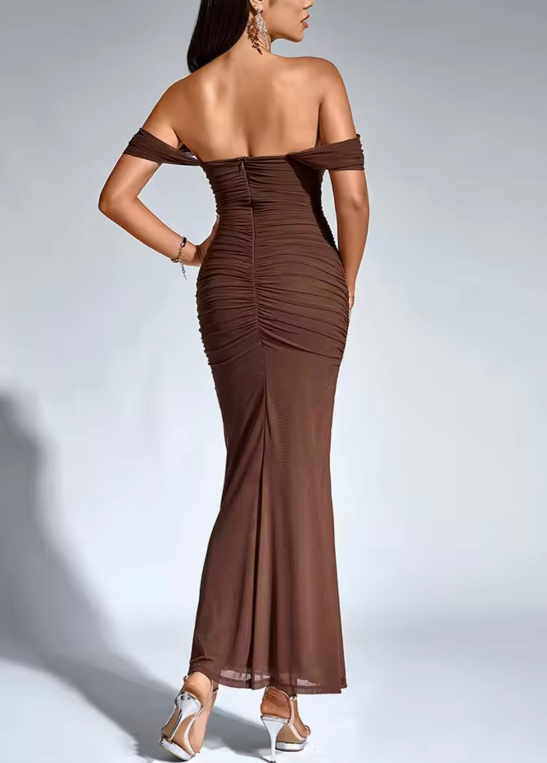 Off Shoulder Layered Tulle Dress