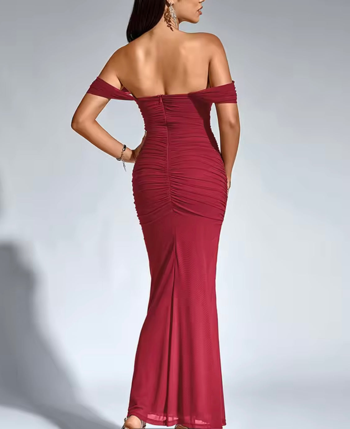 Off Shoulder Layered Tulle Dress