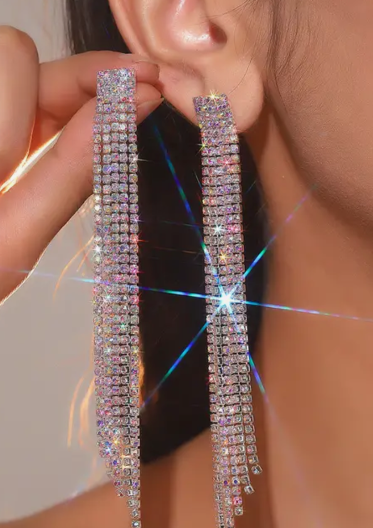 Crystal AB Strands Earrings
