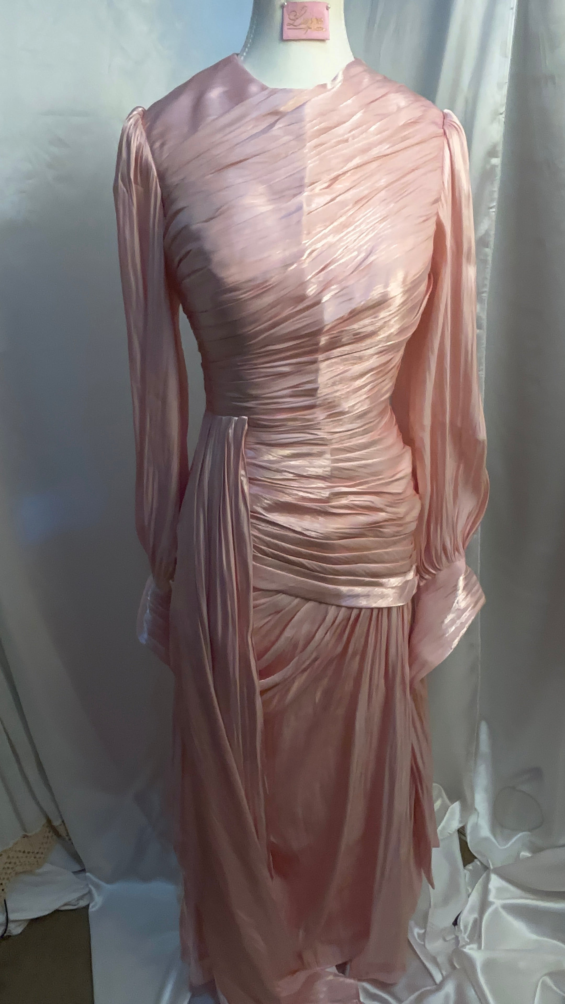 Pink Shimmer Chiffon Gown