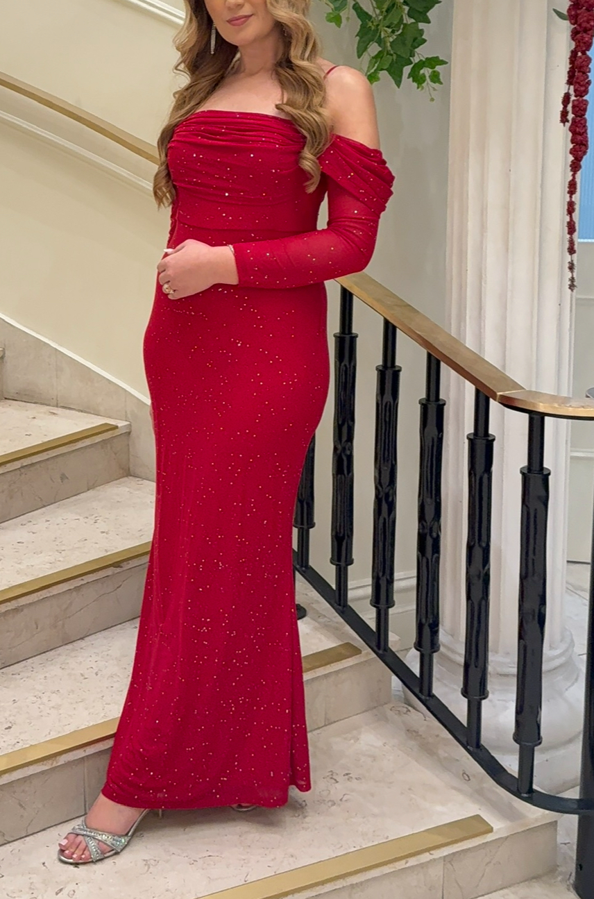 Sparkle Sequin Off Shoulder Dress