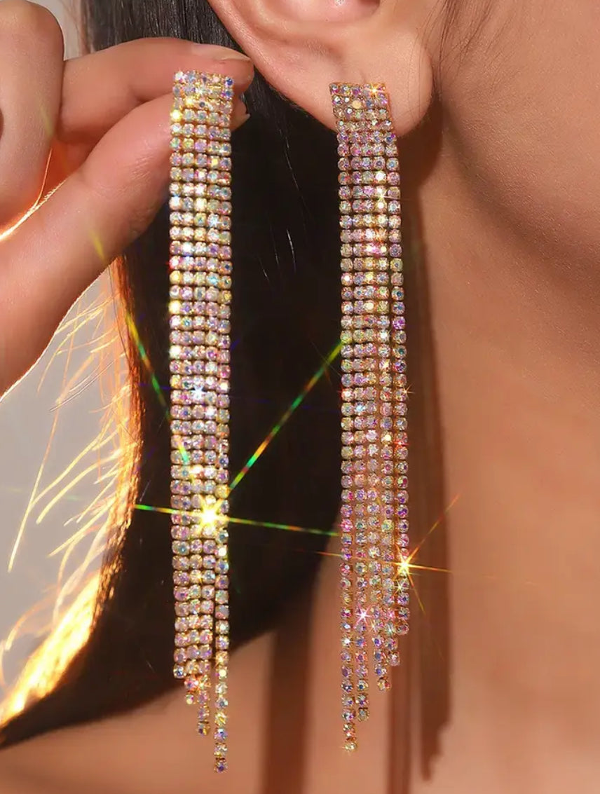 Crystal AB Strand Earring