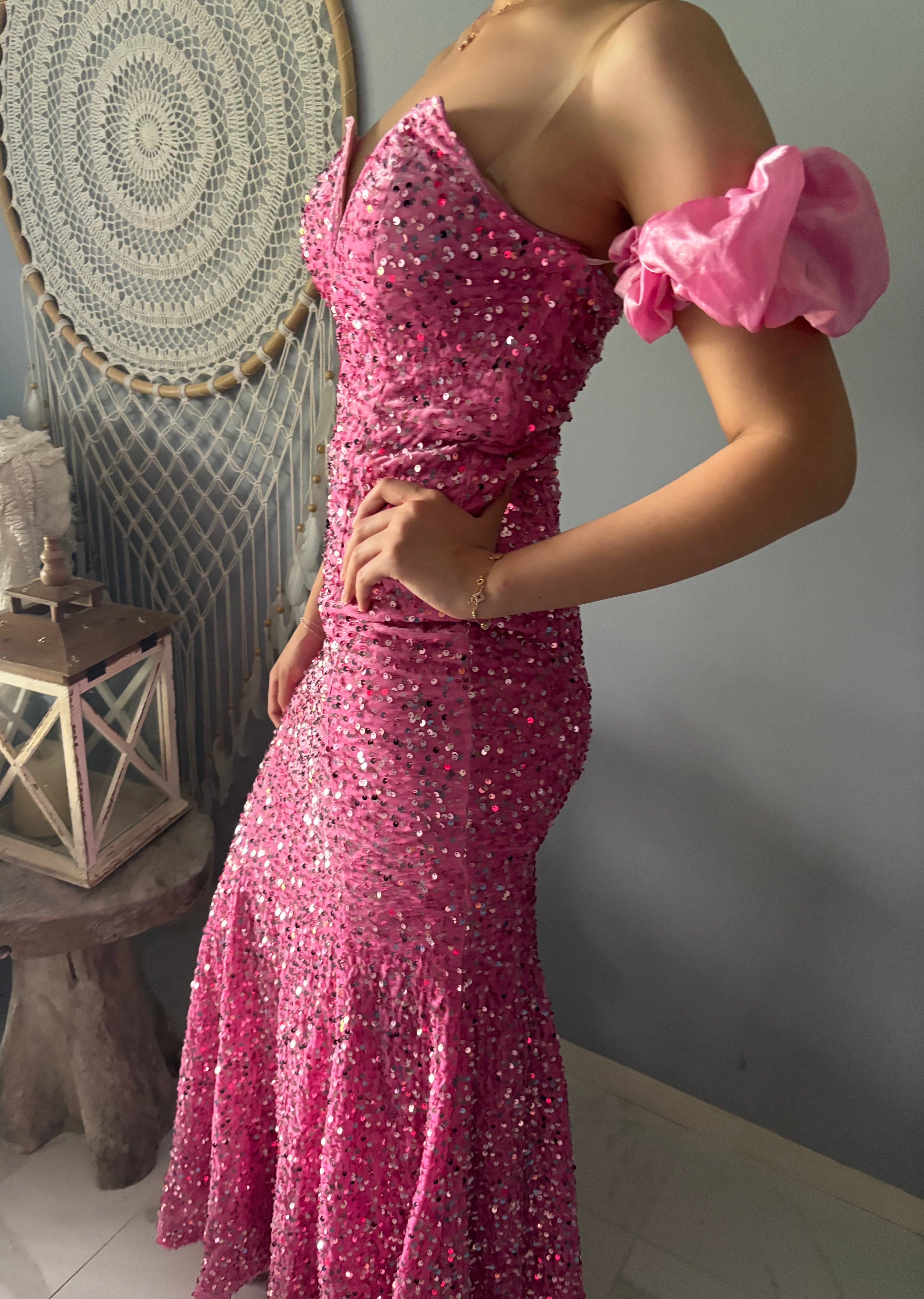 Pink Sequin Dress