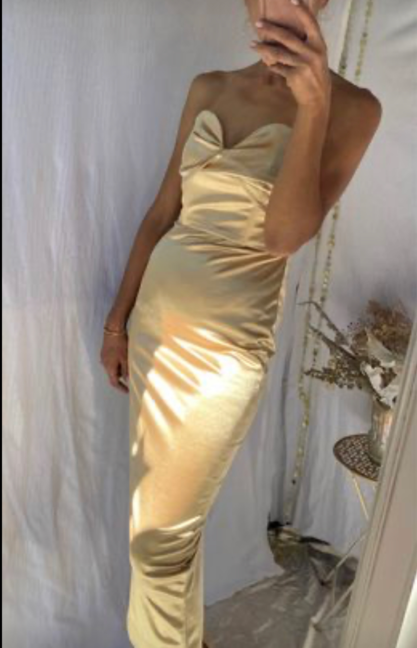 Goldy Satin Dress