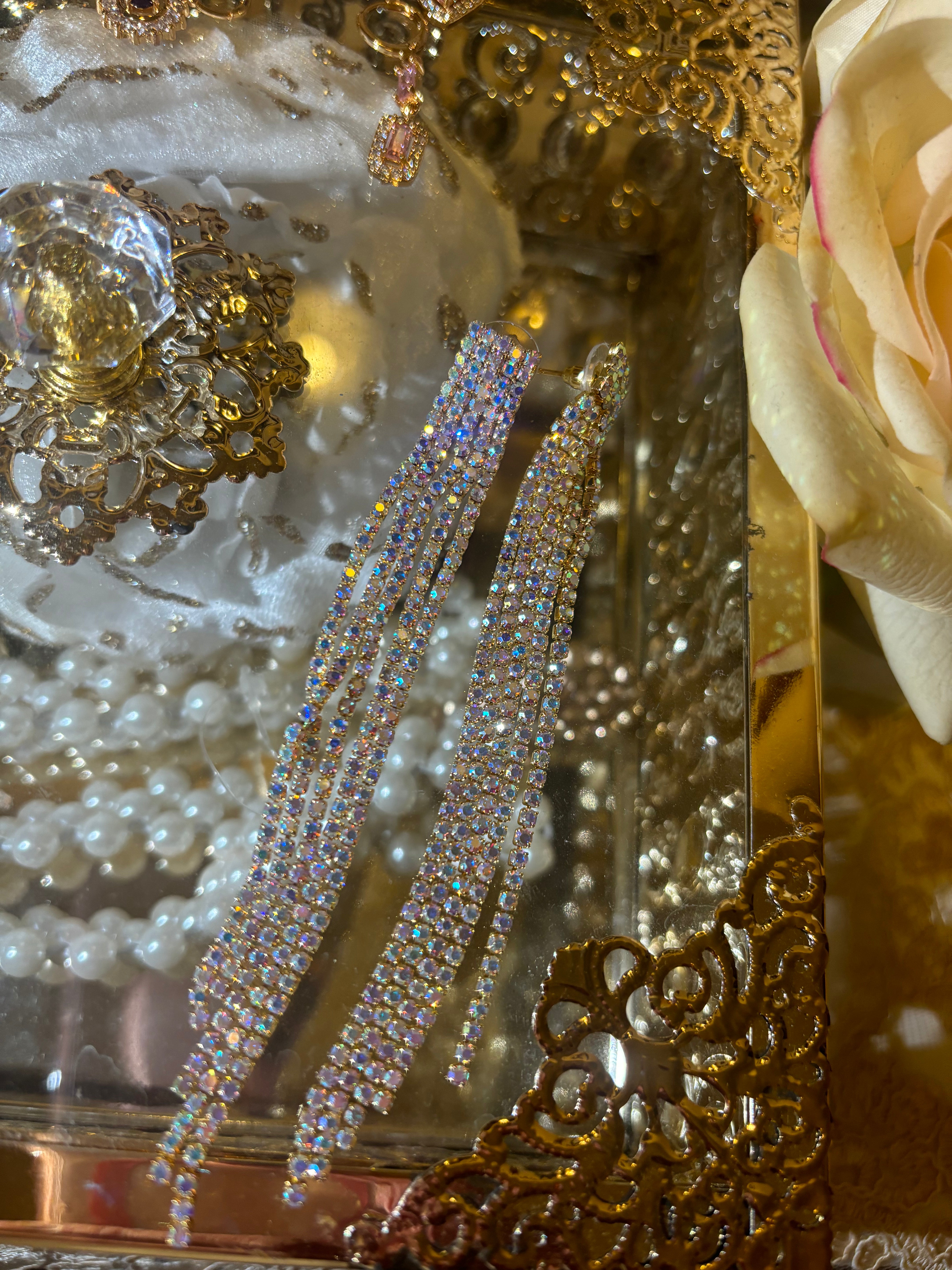 Crystal AB Strand Earring
