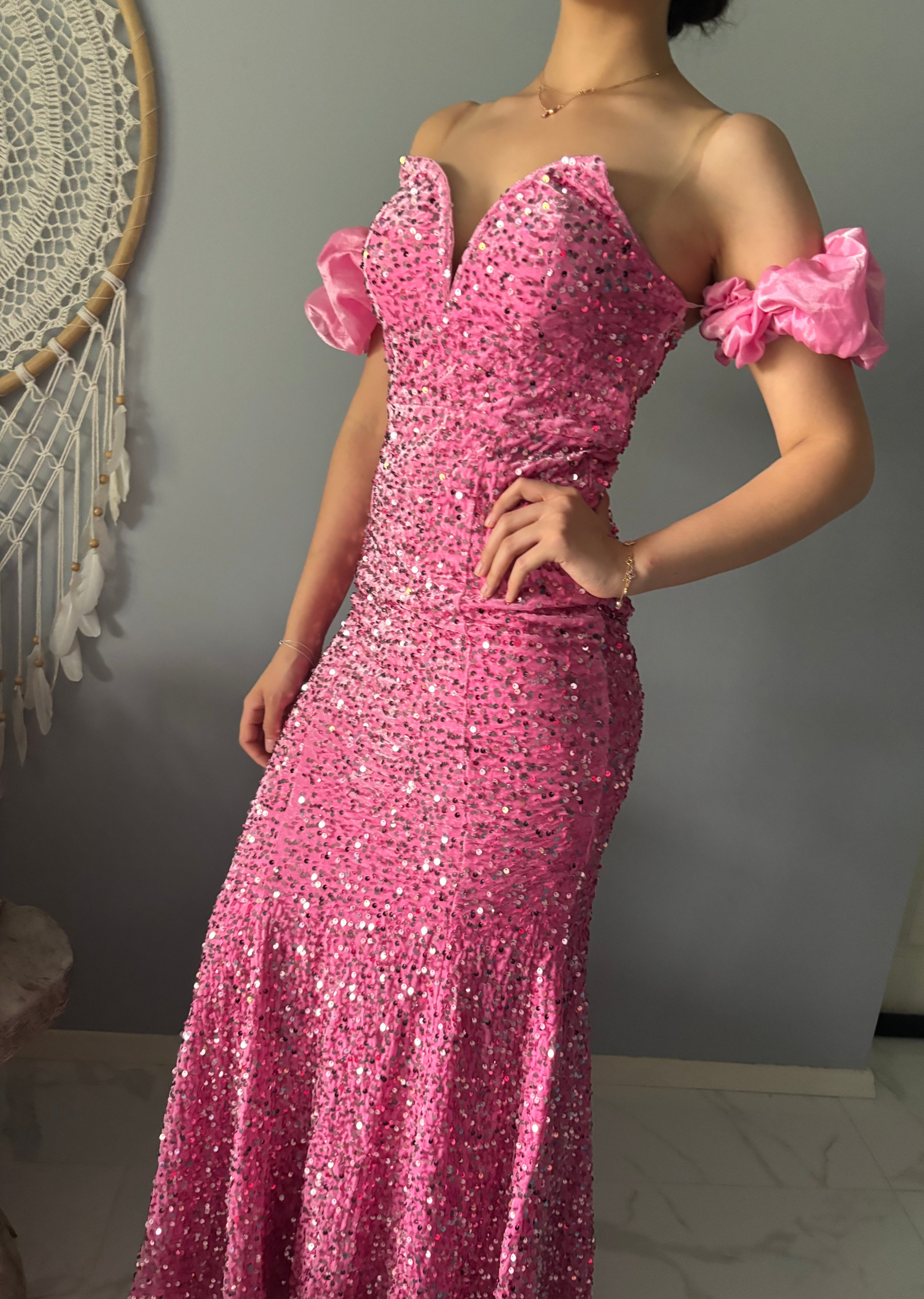 Pink Sequin Dress