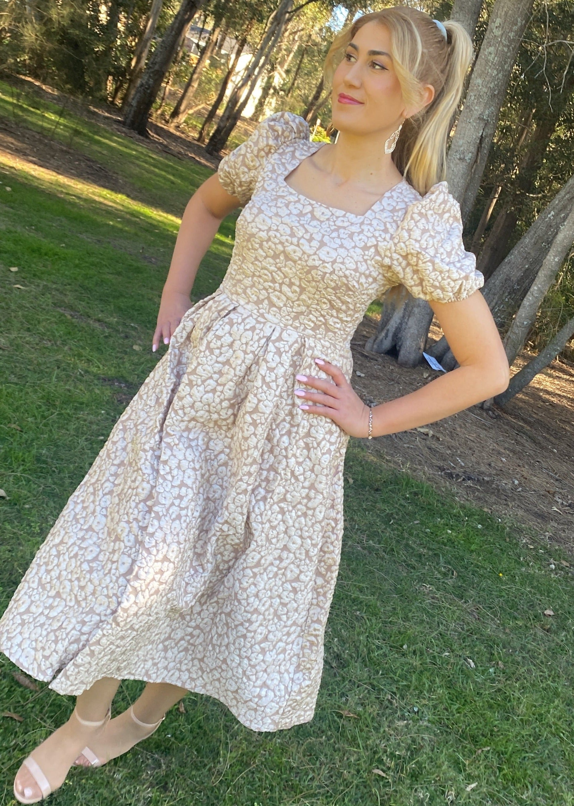 Jacquard Modest Dress