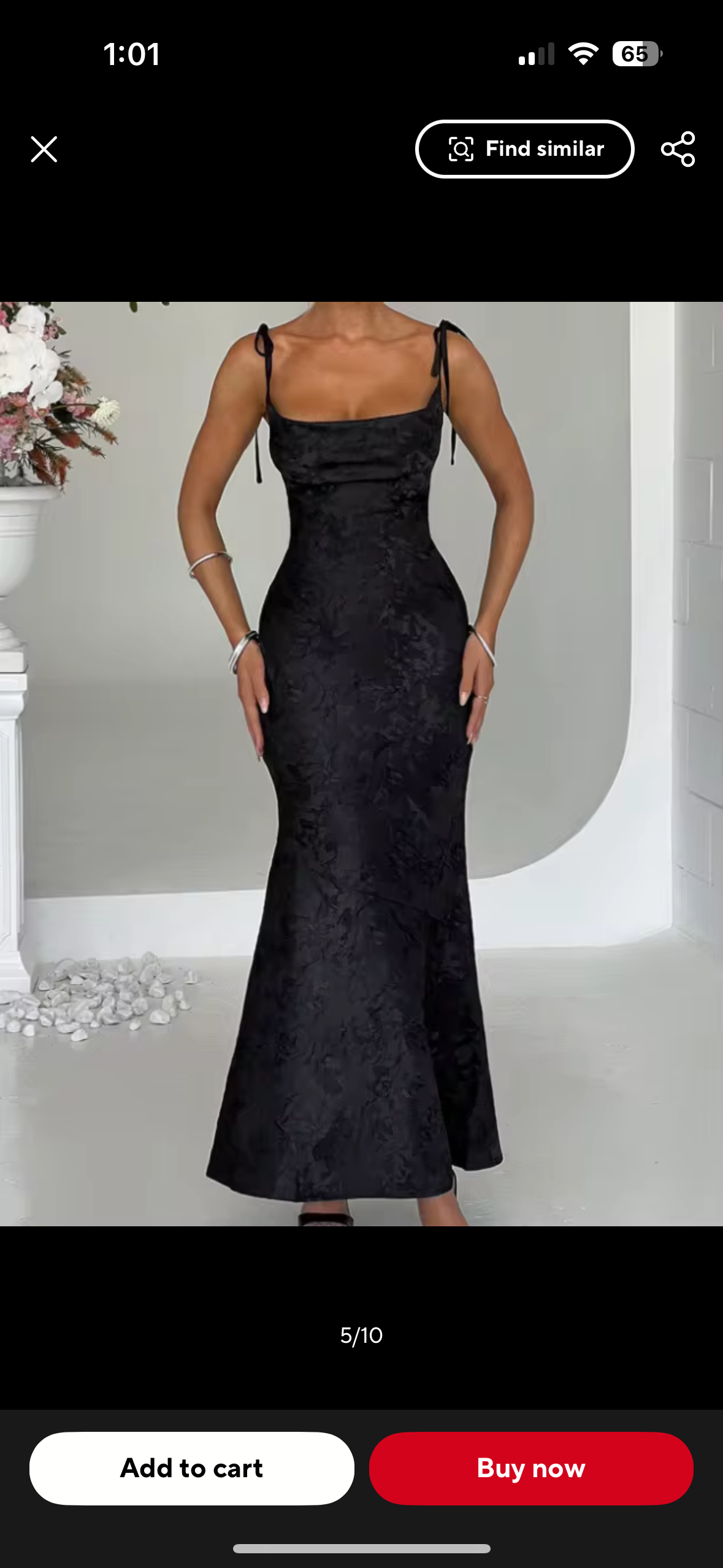 Satin Brocade Fit and Flare Gown