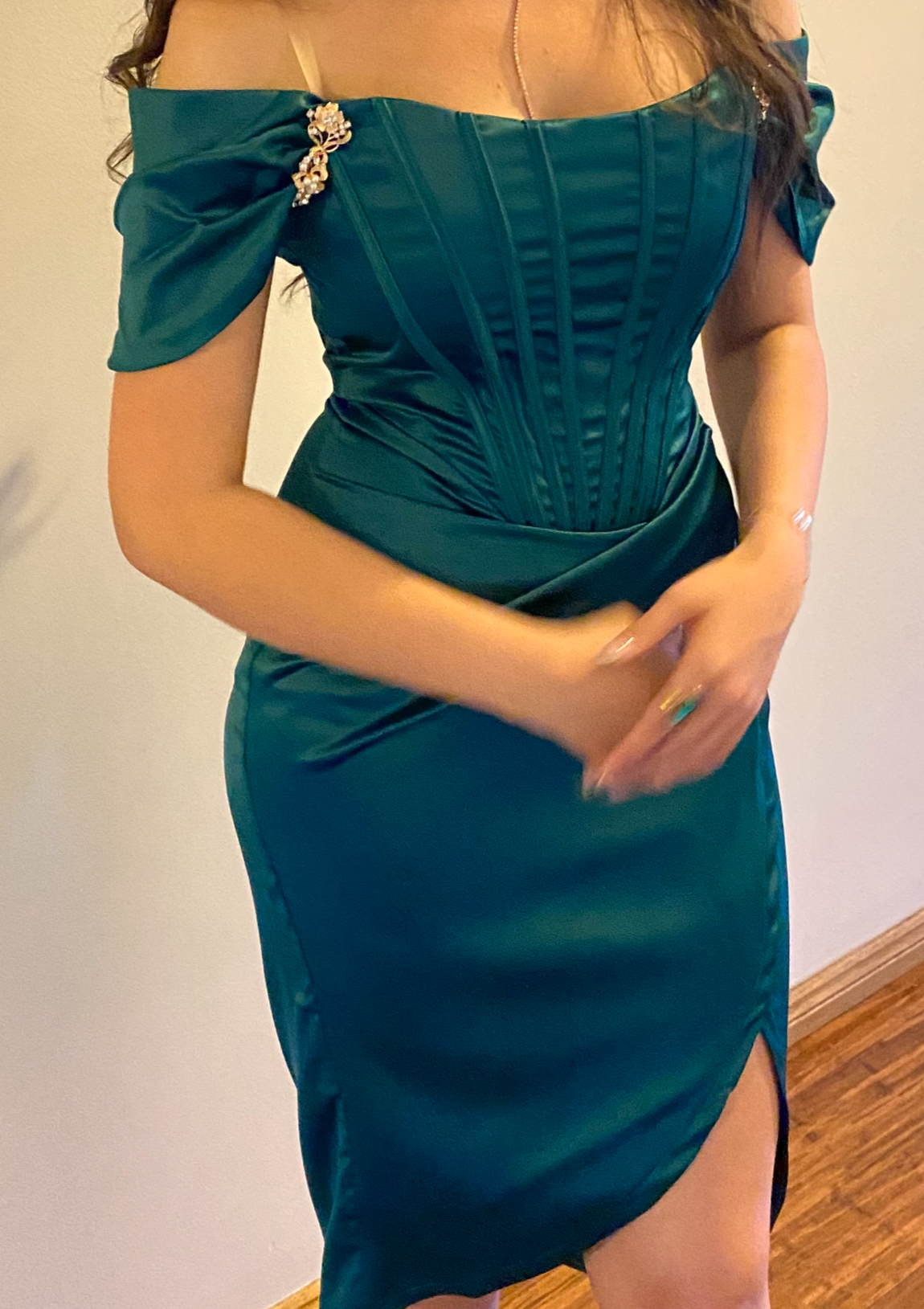 Emerald Envy Bustier Dress  (preloved )