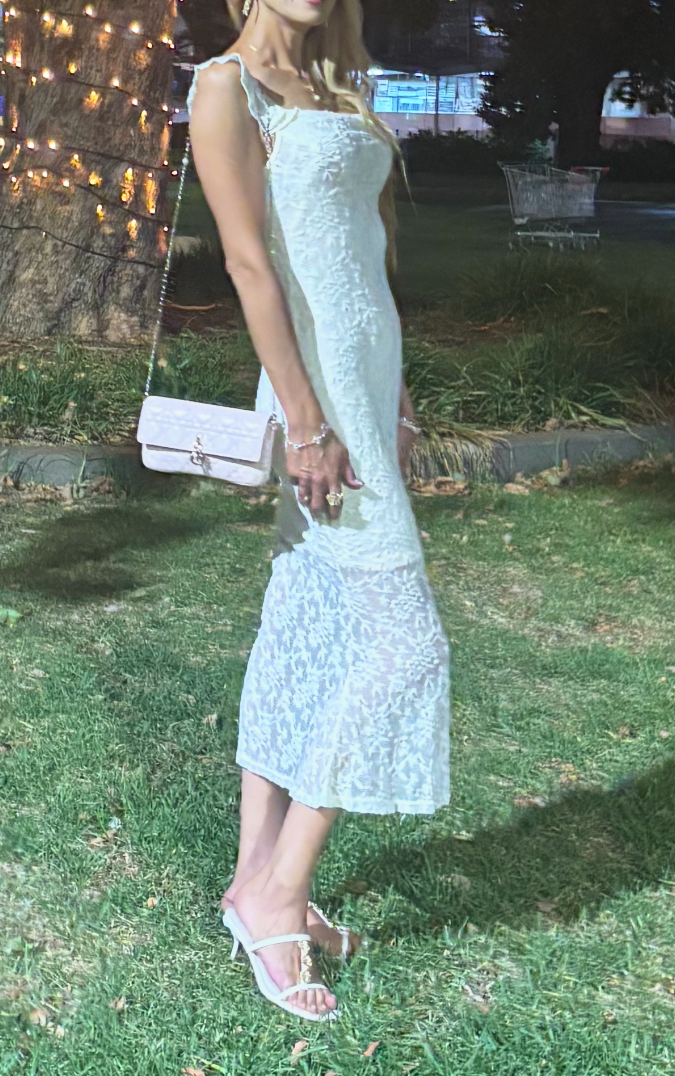 Cream Lace Easy Wear Dress